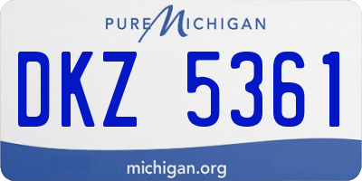 MI license plate DKZ5361