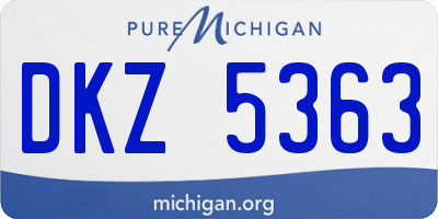 MI license plate DKZ5363