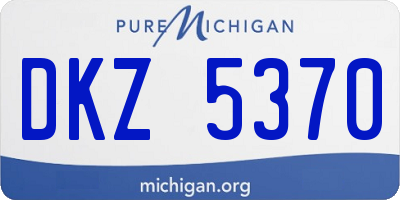 MI license plate DKZ5370