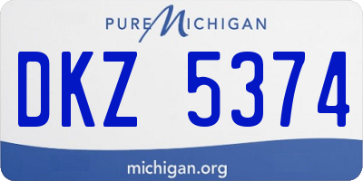 MI license plate DKZ5374