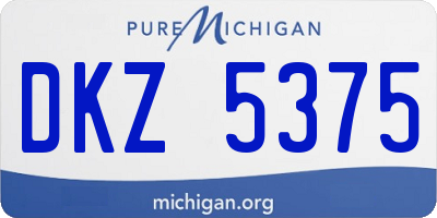 MI license plate DKZ5375