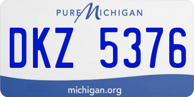 MI license plate DKZ5376