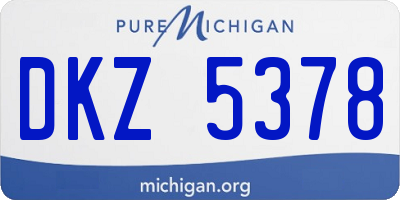 MI license plate DKZ5378
