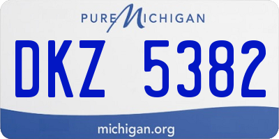MI license plate DKZ5382