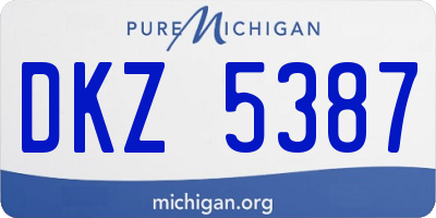 MI license plate DKZ5387