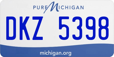 MI license plate DKZ5398