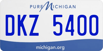MI license plate DKZ5400