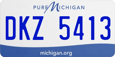 MI license plate DKZ5413