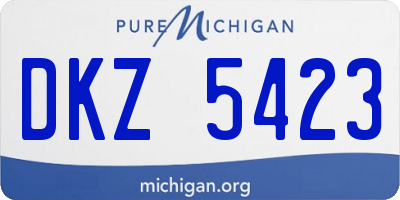 MI license plate DKZ5423