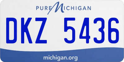 MI license plate DKZ5436
