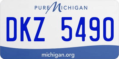 MI license plate DKZ5490