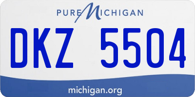 MI license plate DKZ5504
