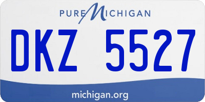 MI license plate DKZ5527