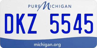 MI license plate DKZ5545