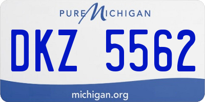 MI license plate DKZ5562