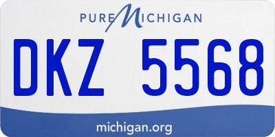 MI license plate DKZ5568