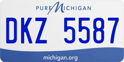 MI license plate DKZ5587