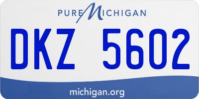 MI license plate DKZ5602
