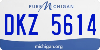 MI license plate DKZ5614