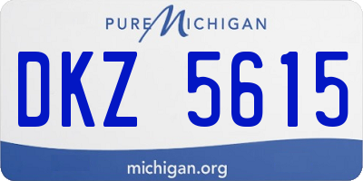MI license plate DKZ5615