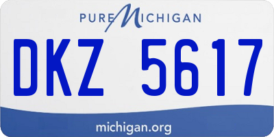 MI license plate DKZ5617