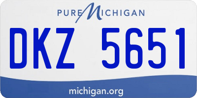 MI license plate DKZ5651