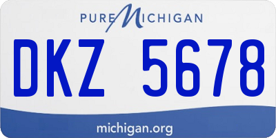 MI license plate DKZ5678