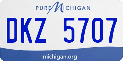 MI license plate DKZ5707