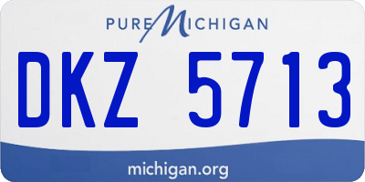 MI license plate DKZ5713