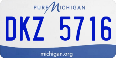 MI license plate DKZ5716