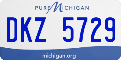 MI license plate DKZ5729