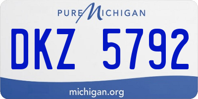 MI license plate DKZ5792