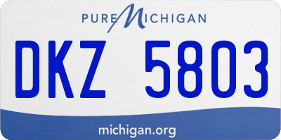 MI license plate DKZ5803