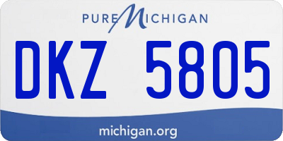 MI license plate DKZ5805