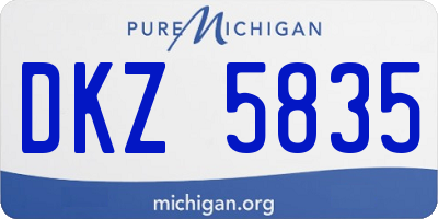 MI license plate DKZ5835