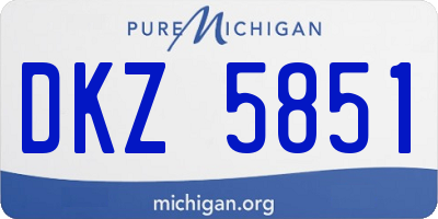 MI license plate DKZ5851