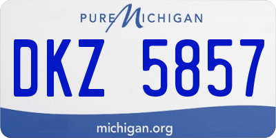 MI license plate DKZ5857