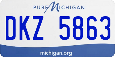 MI license plate DKZ5863