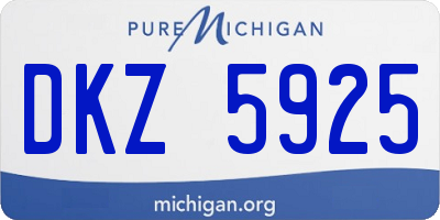 MI license plate DKZ5925