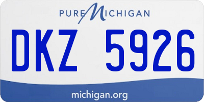 MI license plate DKZ5926