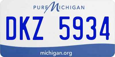 MI license plate DKZ5934