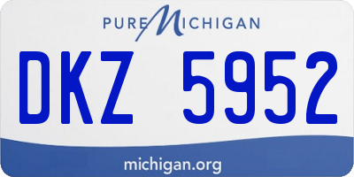 MI license plate DKZ5952