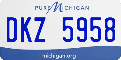MI license plate DKZ5958