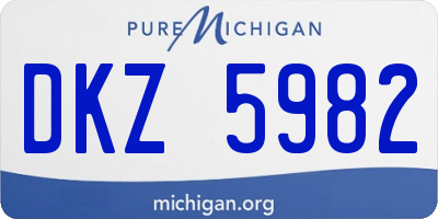 MI license plate DKZ5982
