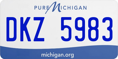 MI license plate DKZ5983