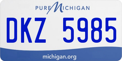 MI license plate DKZ5985
