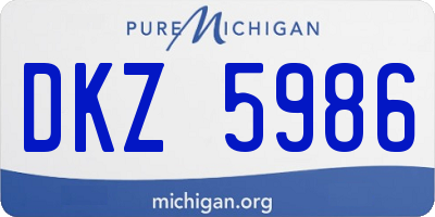 MI license plate DKZ5986