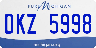 MI license plate DKZ5998