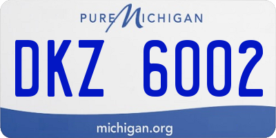 MI license plate DKZ6002