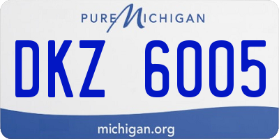 MI license plate DKZ6005